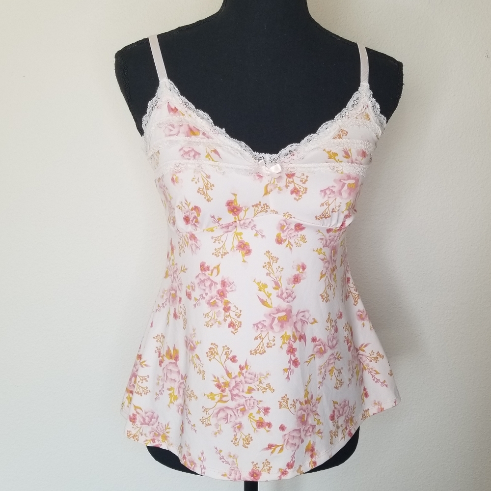 Marilyn Monroe Babydoll Cami Lace Floral Feminine Sleepwear Pink M